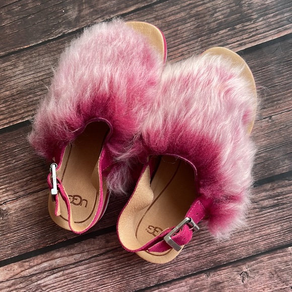 UGG Shoes - UGG | Holly Fusion Leather Sheepskin Sandal in Cerise